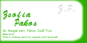 zsofia pakos business card